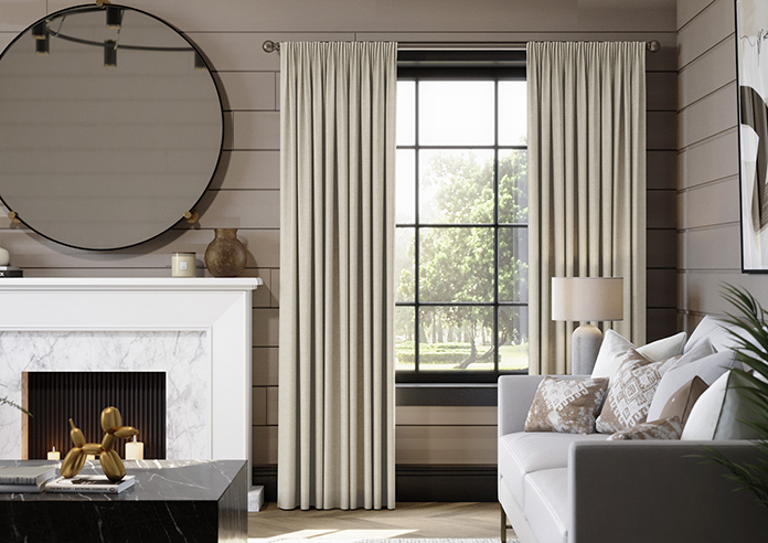 Hampshire (Blackout) Pencil Pleat, Biscuit - Ready Made Curtains - Image 3